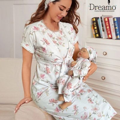 پیراهن بارداری - شیردهی تک طرح مگنولیا (Magnolia) - سایز2